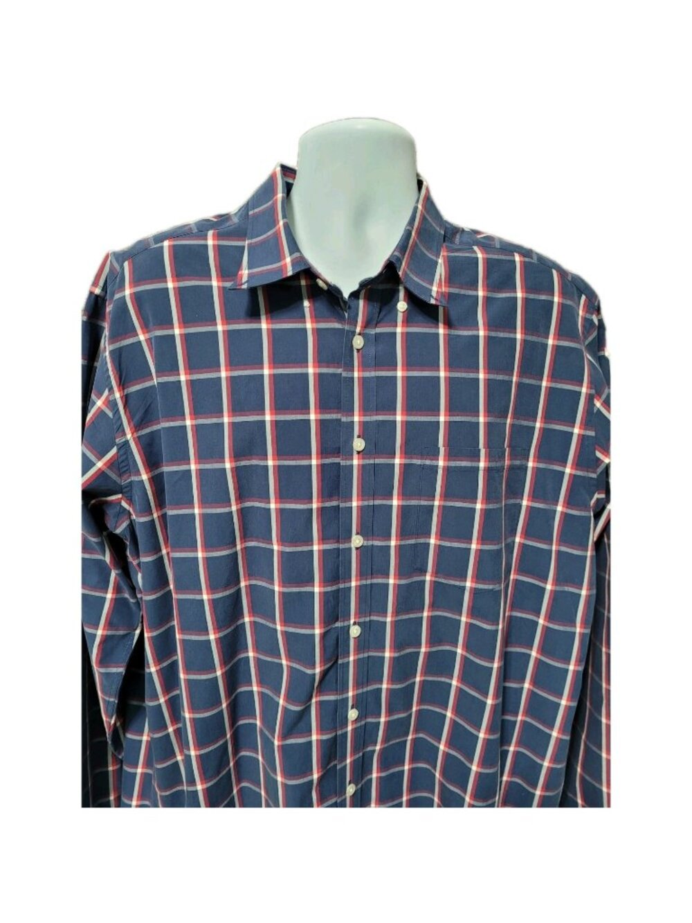 Charles Tyrwhitt Shirt Men XL Blue Plaid Weekend Button Up Classic Fit Long Slv